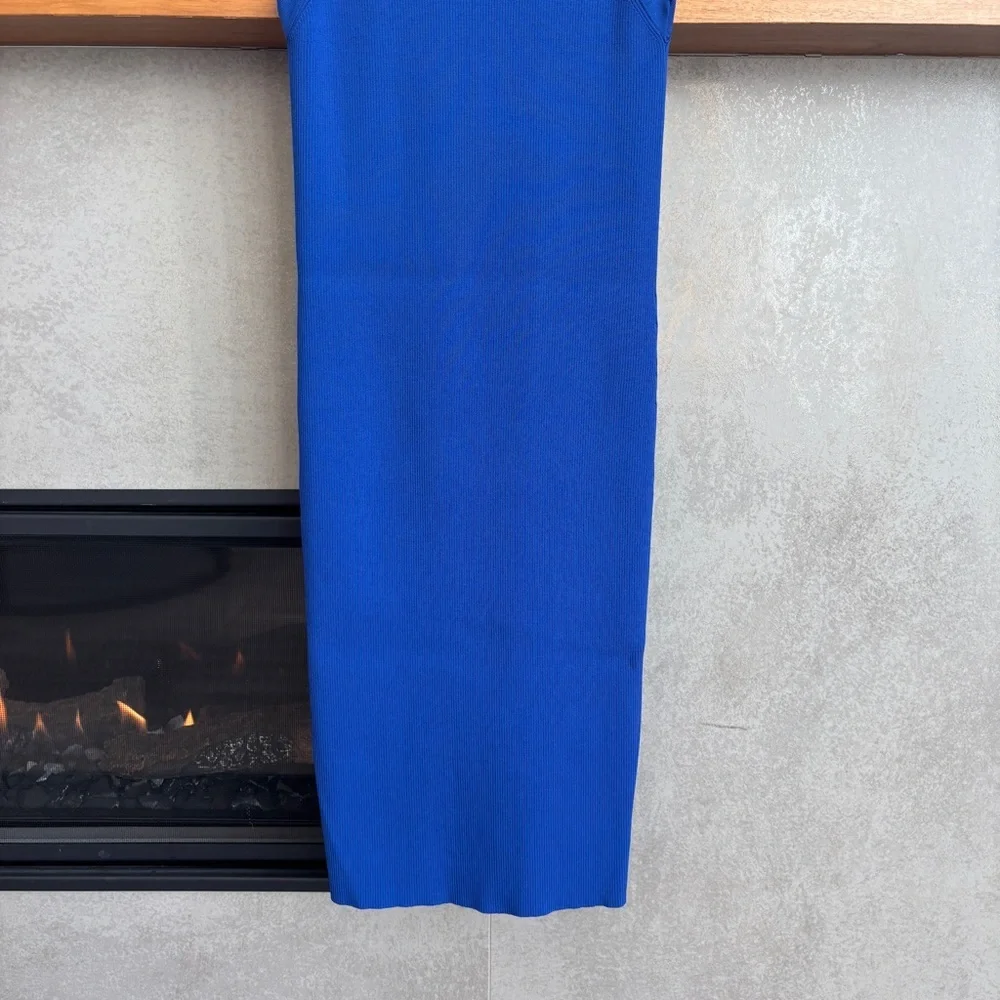 NWOT Helmut Lang Royal Blue Knit Ribbed Mini Dress, Size S - Picture 12 of 13